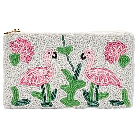 "As Is" Wildflower San Tropez Beaded Cosmetic Coin Pouch