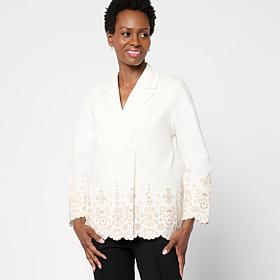 "As Is" Wynne
Collection Embroidered Scallop FlatterFIT Jacket