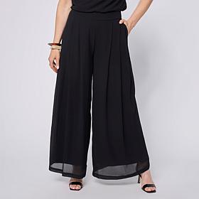 "As Is" WynneCollection Chiffon Pleated Trousers