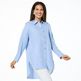 "As Is" WynneCollection Linen Blend Summer Shirt