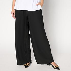"As Is" WynneCollection Luxe Crepe Soft Suiting Wide Leg Pant