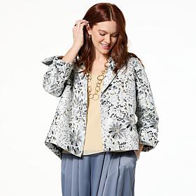 "As Is" WynneCollection Occasion Floral Jacquard Summer Jacket