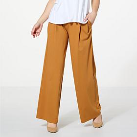 "As Is" WynneCollection Pleat Front Wide-Leg Pant 