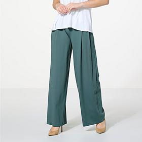 "As Is" WynneCollection Pleat Front Wide-Leg Pant 