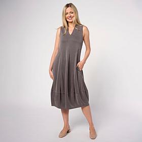 "As Is" WynneCollection Sueded Jersey Sleeveless Balloon Dress