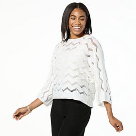 "As Is" WynneLayers Chevron Open-Stitch Sweater