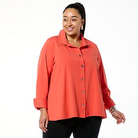 "As Is" WynneLayers Double Collar Grommet Closure Shirt
