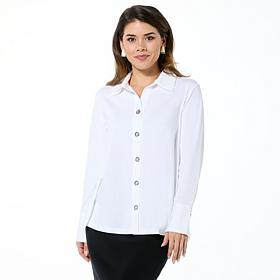 "As Is" WynneLayers Double Collar Grommet Closure Shirt
