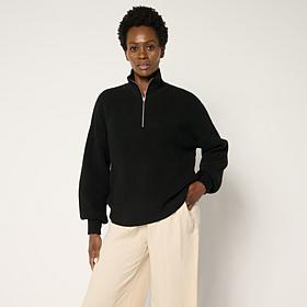"As Is" WynneLayers Drama Sleeve Half-Zip Top