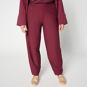 "As Is" WynneLayers Essential Crepe Knit Lantern Hem Ankle Pant