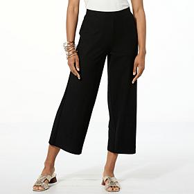"As Is" WynneLayers Essential Crepe Knit Wide-Leg Cropped Pant