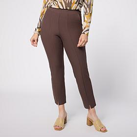 "As Is" WynneLayers Essential Knit Crepe Slim Ankle Pant with Slit