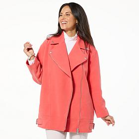 "As Is" WynneLayers Long Sleeve Melton Biker Jacket