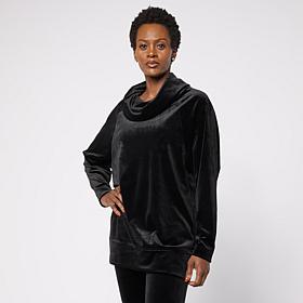 "As Is" WynneLayers Luxe Velour Cowl Neck Tunic