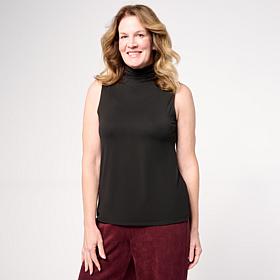 "As Is" WynneLayers Peached Jersey Funnel Neck Sleeveless Top