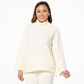 "As Is" WynneLayers Plush Ottoman Knit Drawstring Mock-Neck Top