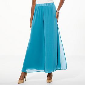"As Is" WynneLayers Pull-On Pant with Chiffon Overlay