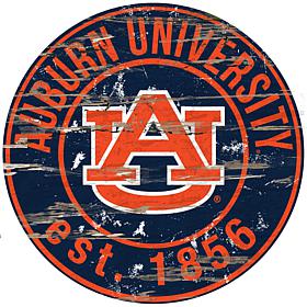 Auburn University Distressed Round Sign
