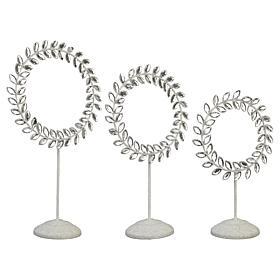 august & leo Jeweled Glitter Wreath Pedestals Set of 3