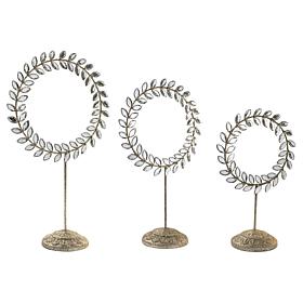 august & leo Jeweled Glitter Wreath Pedestals Set of 3