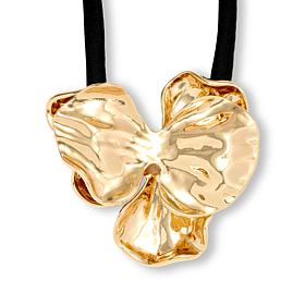 Badgley Mischka Alloy 32-1/2" Molten Lily Design Drop Cord Necklace