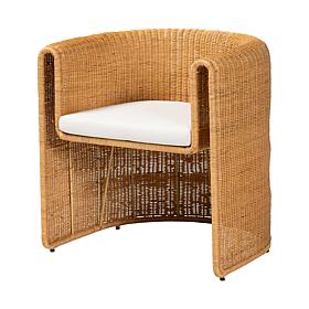 bali and pari Carina Rattan Barrel Dining Chair