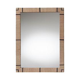 bali and pari Mirai Bohemian Grasscloth 30" x 40" Rectangular Mirror