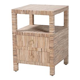 bali and pari Paine Bohemian Grasscloth Nightstand - 26" x 18" x 18" 