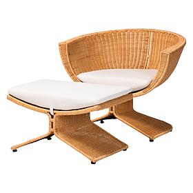 Bali and Pari Reya 2-piece Rattan Chair & Ottoman Living Room Set