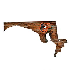 Baltimore Orioles 24in. Distressed State w/Logo Sign  