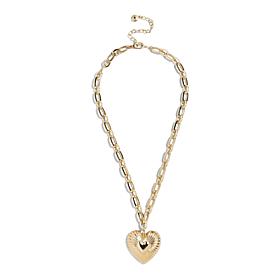BAUBLEBAR 19" Puffed Heart Pendant Necklace
