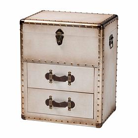 Baxton Studio Agatha Vintage Storage Trunk with Canvas and Wood Frame