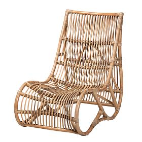Baxton Studio Genera Modern Bohemian Natural Rattan Lounge Chair
