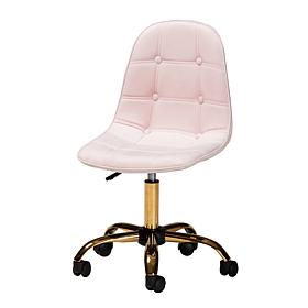 Baxton Studio Kabira Contemporary Fabric and Metal Swivel Office Chair