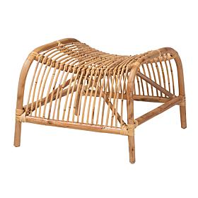 Baxton Studio Lamaria Modern Bohemian Rattan Footstool