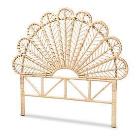 Baxton Studio Variel Modern Bohemian Rattan Queen Size Headboard