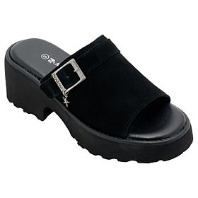 BEARPAW Frances Suede Open-Toe Clog