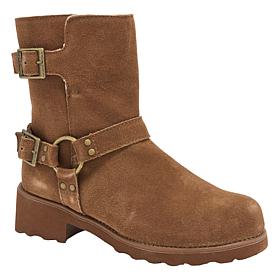 BEARPAW® Riveria Suede Moto Boot with Faux Sherpa Lining