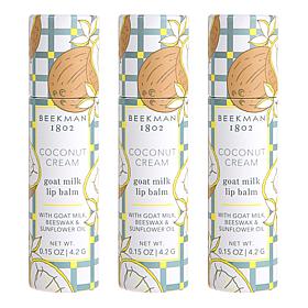 Beekman 1802 Goat Milk Coconut Cream Lip Balm 3-pack