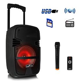 beFree Sound 8" 400W Bluetooth Portable Party PA Speaker with Lights