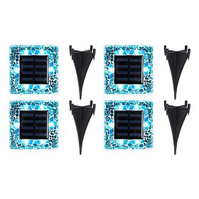 Bell + Howell Square Mosaic Solar Disk Lights 4-pack