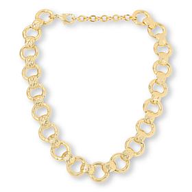 Bellezza 15-3/4" Bronze Hammered Rolo Link Necklace