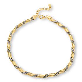Bellezza 17" 2-Tone Bronze Twisted Tubogas Necklace