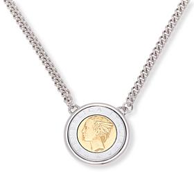 Bellezza 18" 500 Lira Coin Curb Necklace