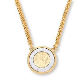 Bellezza 18" 500 Lira Coin Curb Necklace