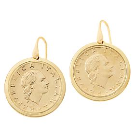 Bellezza 200-Lira Coin Bronze Drop Earrings 