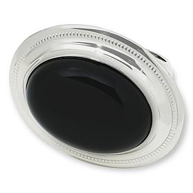 Bellezza Bronze Black Chalcedony Antique Replica Solitaire Ring