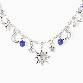 Bellezza Bronze Celestial Charm Motif & Stone Necklace