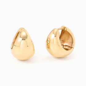 Bellezza Bronze Chunky Teardrop Huggie Hoop Earrings
