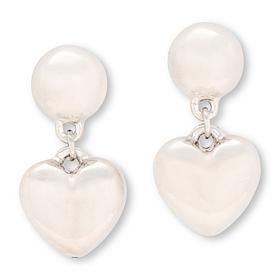 Bellezza Bronze Electroform Puffed Heart Drop Earrings